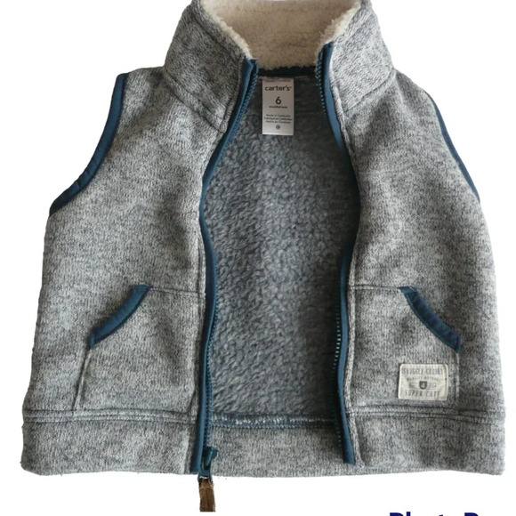 Guess + Carter's Baby Boy Clothes Jeans + Fleece Vest 6/9M - Picture 5 of 8